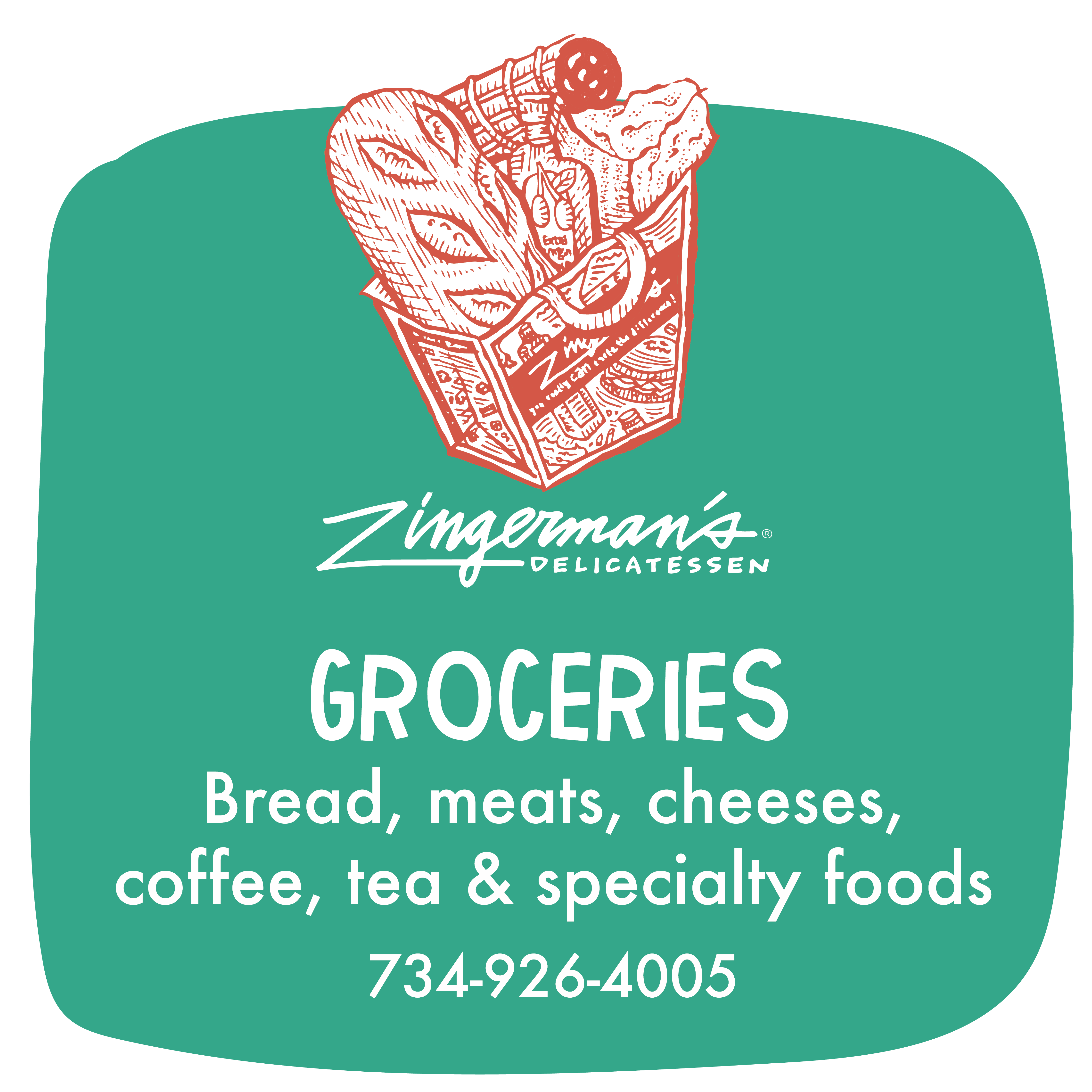 Zingerman's Groceries, bread, meats, cheeses, coffee, tea and specialty foods