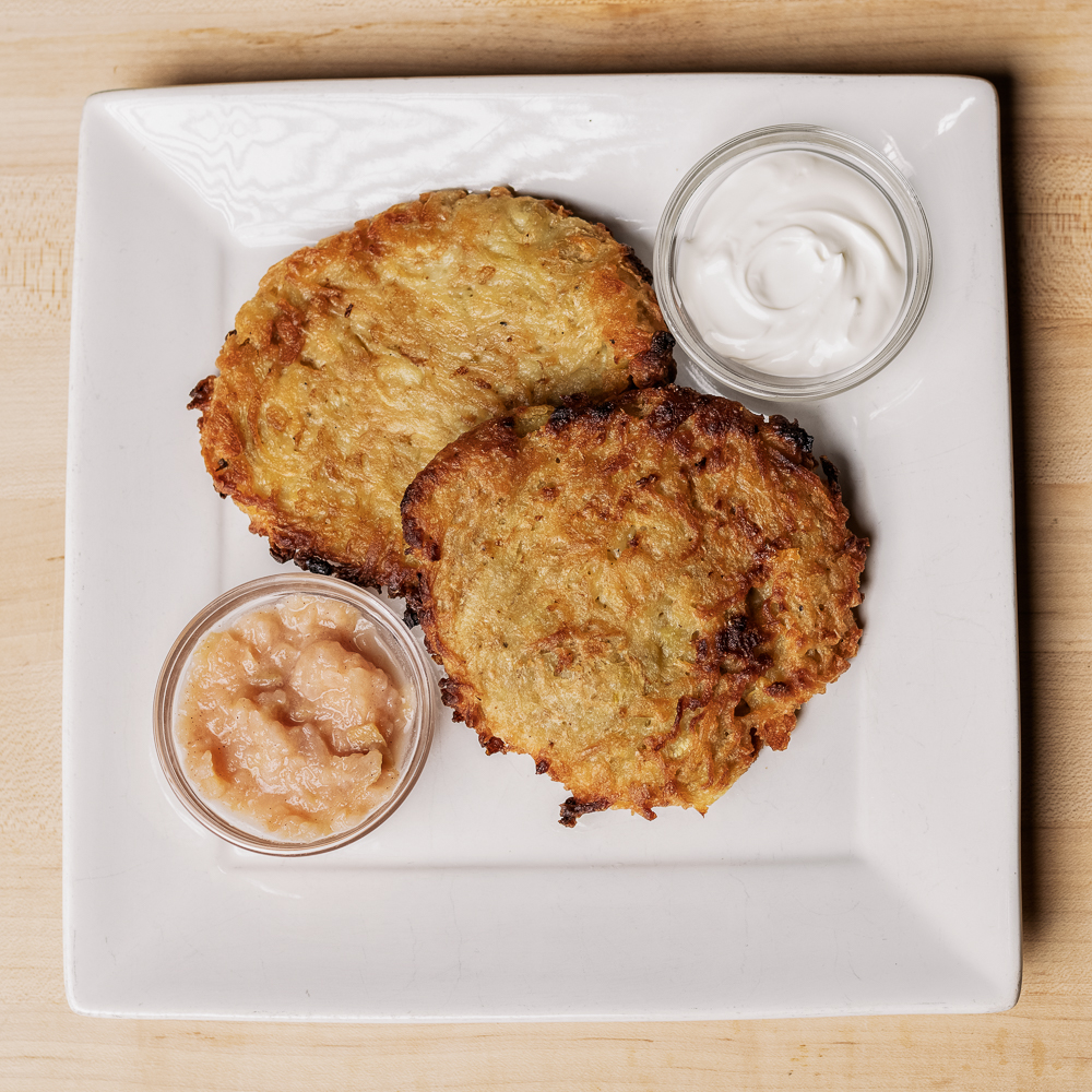 Spiralized Golden Potato Latkes - The Mama Maven Blog